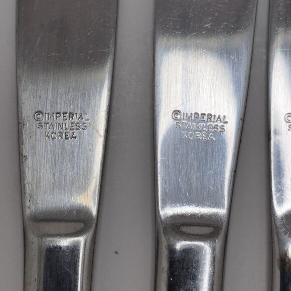 Serta Imperial Stainless Vintage Korea Dinner Knife Set of 8 Knives Floral - Picture 12 of 14